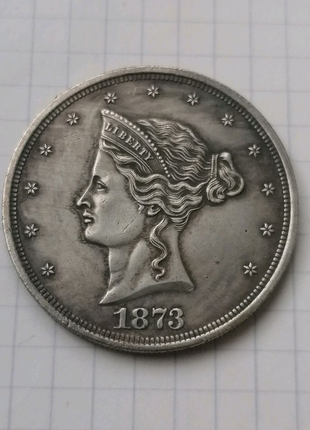 Сувенірна монета 1 долар 1873 сша торговий ділар2 фото