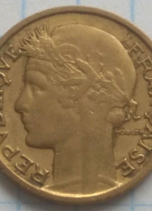 Монета 50 сентімо 1933 франція відмінний зберегти довоєнна2 фото