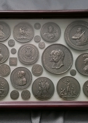 Монети картина колаж царська росія рубль