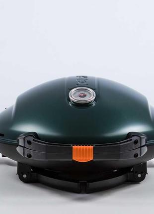 Портативный переносной газовый гриль o-grill 900t, green +адаптер5 фото