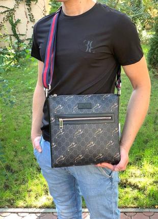 Месенджер сірий gucci gg interlocking c582