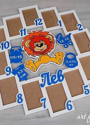 Дитяча метрика з дерева мій перший рік для хлопчика