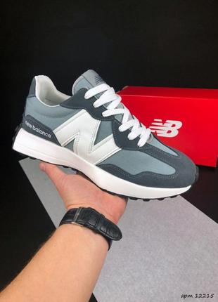 Женские кроссовки new balance 327 серые с белым