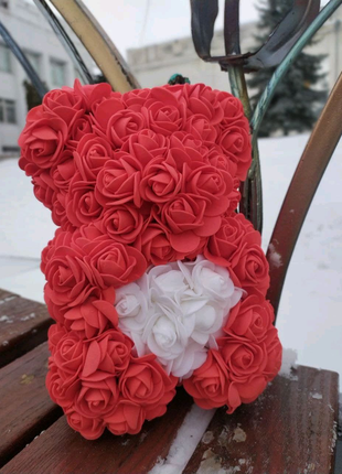 Ведмедик із троянд 25 см
