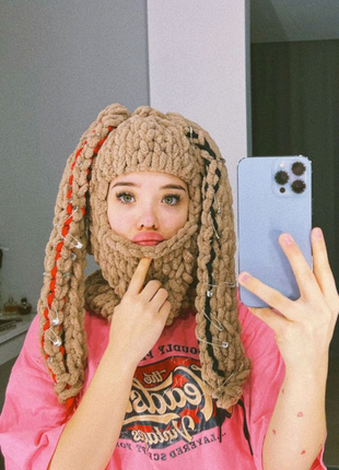 Балаклава з вушками / в'язана балаклава