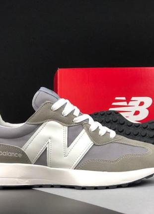 Женские кроссовки new balance 327 оливковые с серым\белые3 фото