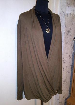 Трикотажная,натуральная-стрейч,блузка на запах,большого размера,la redoute8 фото