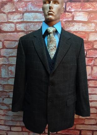 Пиджак шерстяной в клетку frans molenaar винтаж 90-е