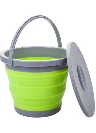 Ведро 10 литров туристическое складное collapsible bucket4 фото