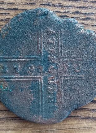 Медные царские монеты 5 копеек екатерины второй 1766 года