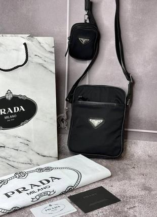 Сумка prada через плечо небольшого размера черная s0141 фото