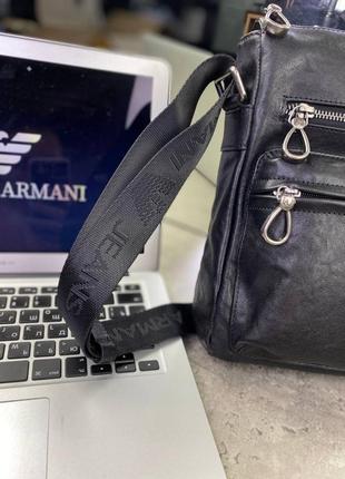 Сумка чорна armani jeans через плече з 7486 фото