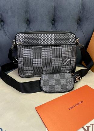 Мессенджер серый louis vuitton bolso trio graphite c7651 фото