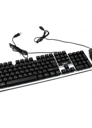 Комплект клавіатура + мишка, з підсвічуванням, дротова2 фото