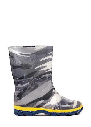 Дитячі гумові чоботи "камуфляж чорно-білий" 28