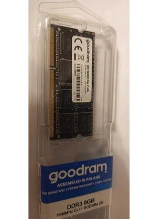 Модуль памяти so-dimm goodram ddr3 8gb 1600mhz (gr1600s3v64l11...