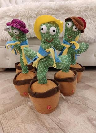 Танцюючий плюшевий кактус музичний кактус у вазоні з українськими піснями повторювання плюшевий кактус