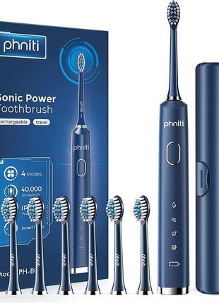 Електрична зубна щітка phniti sonic toothbrush + 8 насадок, кейс5 фото