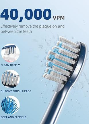 Електрична зубна щітка phniti sonic toothbrush + 8 насадок, кейс8 фото