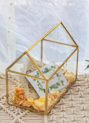 Скляний тераріум у формі будиночка з відкидною кришкою, декор13 фото