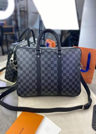 Сумка под документы/ноутбук серая louis vuitton brown monogram c663