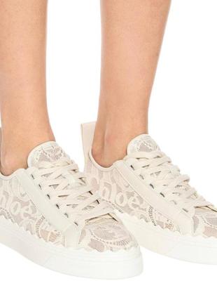 Кеди мереживні chloe білі голубі бежеві чорні