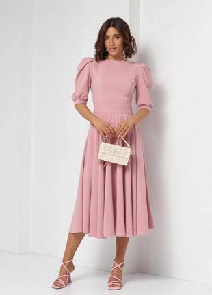 Рожеве плаття з декоративною спинкою розмір l
