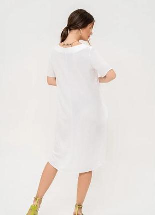 Біла асиметрична сукня-балон, білий, s3 фото