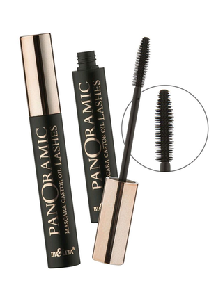 Туш panoramic mascara castor oil lashes luxury bielita