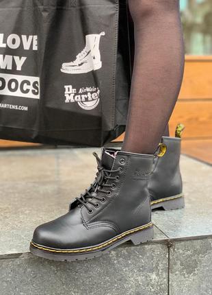 Dr. martens classic black fur зимние с мехом7 фото