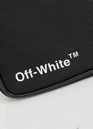 Нагрудная сумка off white черная с желтым ремнем  с7574 фото