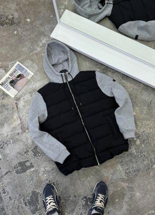 Куртка демісезонна весна/осінь infinity чорна сірий меланж rd295
