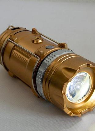 Кемпінговий ліхтар gsh-9699 золотий, лампа ліхтар у наметі на батарейках1 фото