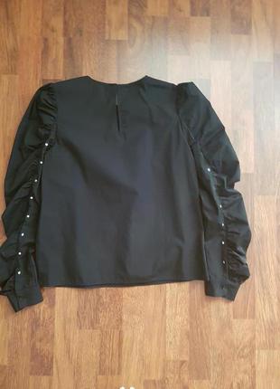 Блуза h&m з об'ємними рукавами з заклепками2 фото