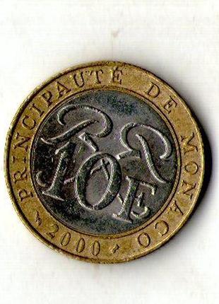 Королівство монако 10 франків 2000 рік  №18982 фото