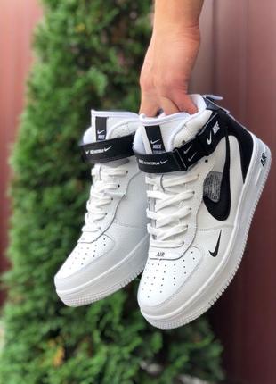 Чоловічі кросівки nike air force 1 white/black1 фото