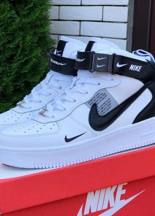 Чоловічі кросівки nike air force 1 white/black2 фото