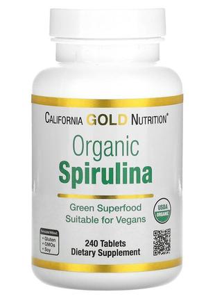 California gold nutrition, органічна спіруліна, 500 мг ,240 табле