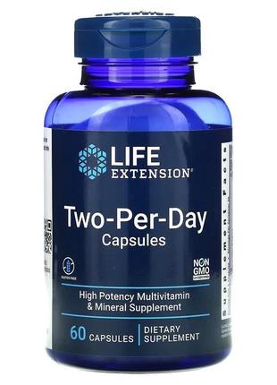 Life extension,мультивитамины для женщин и мужчин two-per-day 60к