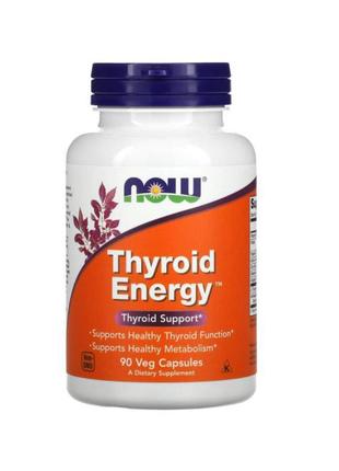 Now foods, thyroid energy, энергия щитовидки 90 растительных капс