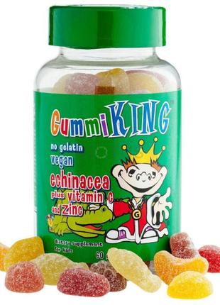 Gummiking, эхинацея с витамином с и цинком, для детей,60 жевател