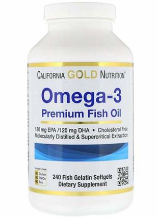 California gold nutrition,омега-3 риб'ячий жир преміальний 240 шт