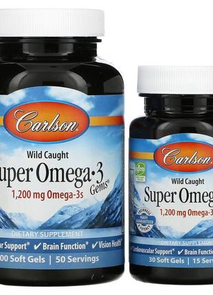 Carlson, super omega-3 gems, високоефективна омега-3 з морської