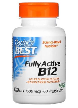 Doctor´s best, активний вітамін b12, 1500 мкг, 60 капсул1 фото