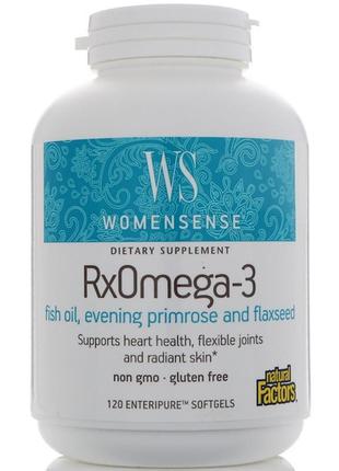 Жіноче здоров'я natural factors, womensense, rxomega-3, 120шт1 фото