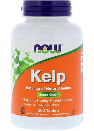 Now foods, бурі водорості, 150 мкг, 200 таблеток келп