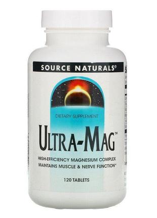 Source naturals, комплекс ultra-mag, 120шт магне в6 магний магній