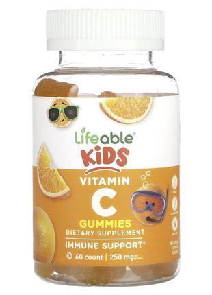 Lifeable, дитячі цукерки з вітаміном с, натуральні цитрусові,60шт