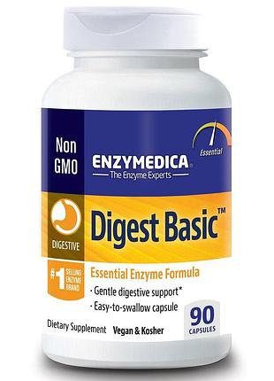 Enzymedica, digest basic, склад з основними ферментами, 90 капсул