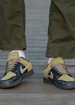 Чоловічі кросівки nike sb dunk black haki3 фото